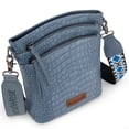 thumbnail image 7 of Montana West Women’s Medium Crossbody Purse Double Compartments with Guitar Strap, Jean, 7 of 7