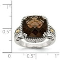 thumbnail image 4 of Auriga 925 Sterling Silver and Gold Smoky Quartz Engagement Ring Size 6 for Women, 4 of 6