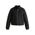 thumbnail image 5 of Time & Tru Women's & Women's Plus Faux Wool Bomber Jacket, Sizes XS-3X, 5 of 5