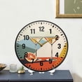 thumbnail image 4 of Yayeee Wall Clock Battery Operated 9.5" Silent Quartz Non-Ticking for Living Room Decor, Beige Glasses, 4 of 8