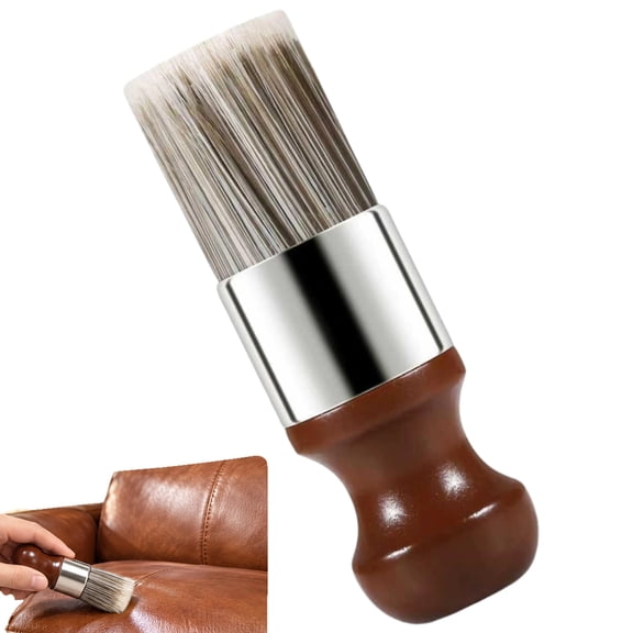Leather & Furniture Polishperfect Brush, Salve Brush for Furniture, Leather & Wood Care Cleaning Brush with Comfortable Handle & Soft Bristles Wax Brushing Tool for Home Car Interiors
