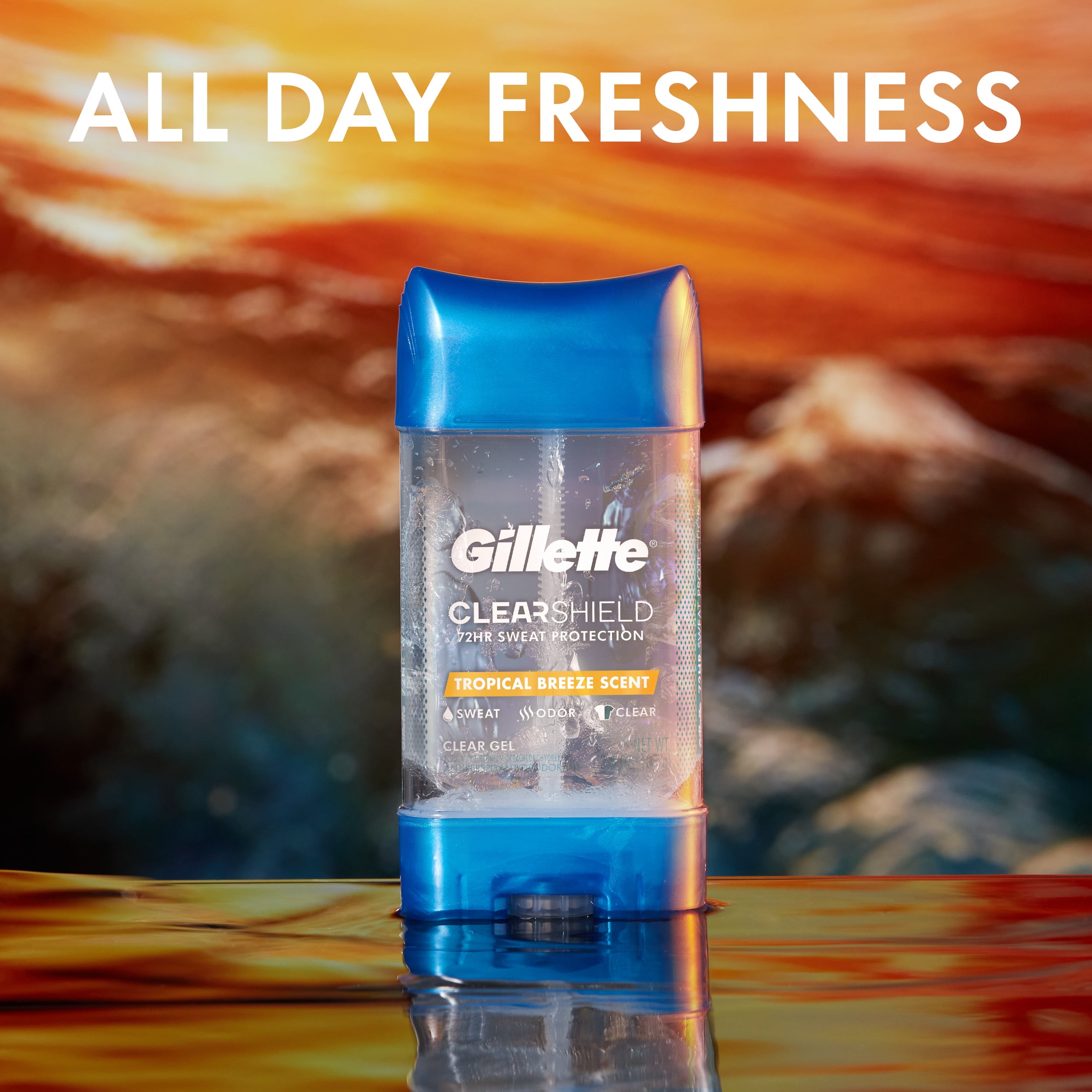 Gillette Clear Gel Antiperspirant and Deodorant for Men Tropical Breeze Scent 3.8 oz