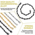 thumbnail image 4 of ChainsHouse Men's Necklace Black Punk Thorns Chains Necklace 6mm Width Sturdy Hip Hop Fashion Jewelry Gift, 22 inch, 4 of 7