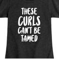thumbnail image 3 of Instant Message - These Curls Can't Be Tamed - Girls Toddler And Youth Short Sleeve T-Shirt, 3 of 6