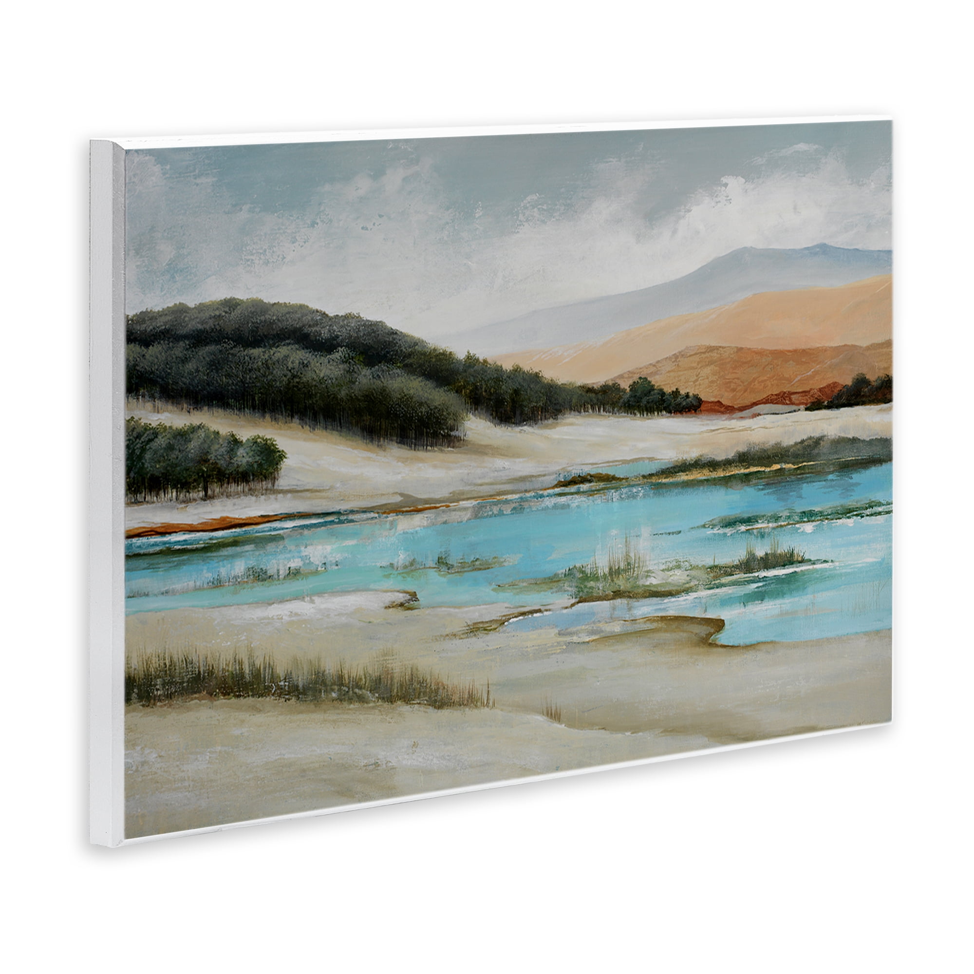 Stupell Industries River's Edge Landscape Landscape & Nature Painting Unframed Art Print Wall Art, 15 x 10