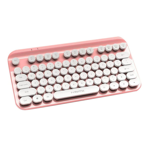 Teclado inalámbrico computadora jinwen 75 teclas USB 4G Rosa