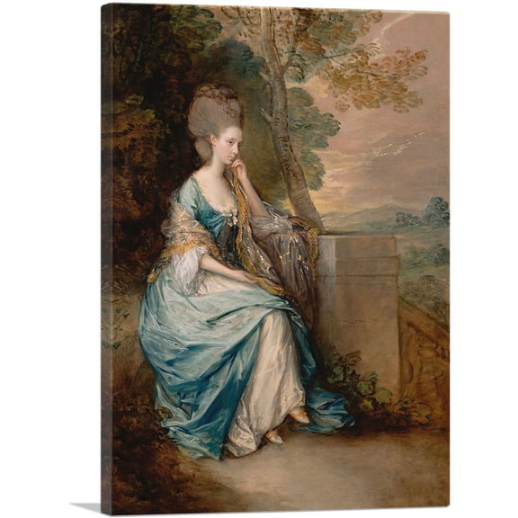 ARTCANVAS Portrait Of Anne Countess Of Chesterfield Canvas Art Print by Thomas Gainsborough - Size: 26" x 18" (1.50" Deep)