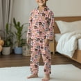 thumbnail image 5 of Yuyamidu Cute Dog Button Pajama for Kids Girls Dog Paw Pajamas Shirt & Pants Set with Pockets 2 Pack Lounge Wear Pink Notch Collar Sleepwear Pjs Size 11-12, 5 of 7
