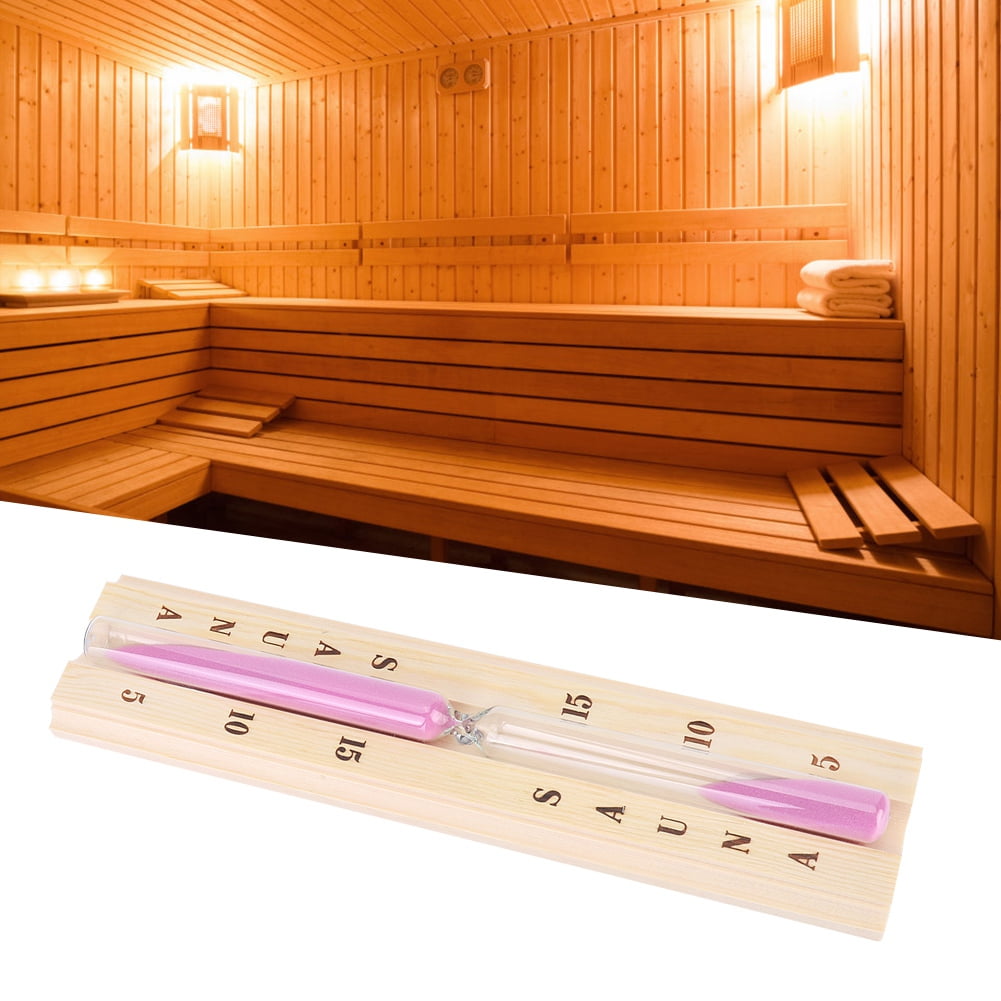 Sauna Hourglass Sauna Equipment 15 Minute Wood Sauna Hourglass Clock Sand Timer Clock For Sauna Spa Room Bathroom Durable 29.2X6.7X3.5cm