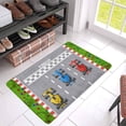 thumbnail image 3 of MKHERT Boy's Toy Cartoon Car Race Finish Top View Doormat Rug Home Decor Floor Mat Bath Mat 30x18 inch, 3 of 3
