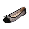 thumbnail image 2 of Miluxas Women’s Polka Dot Mesh Bow Ballet Flats, Square Toe Patchwork Slip On Flat Shoes, Breathable Lightweight Casual Walking Loafers Black 9(43), 2 of 9