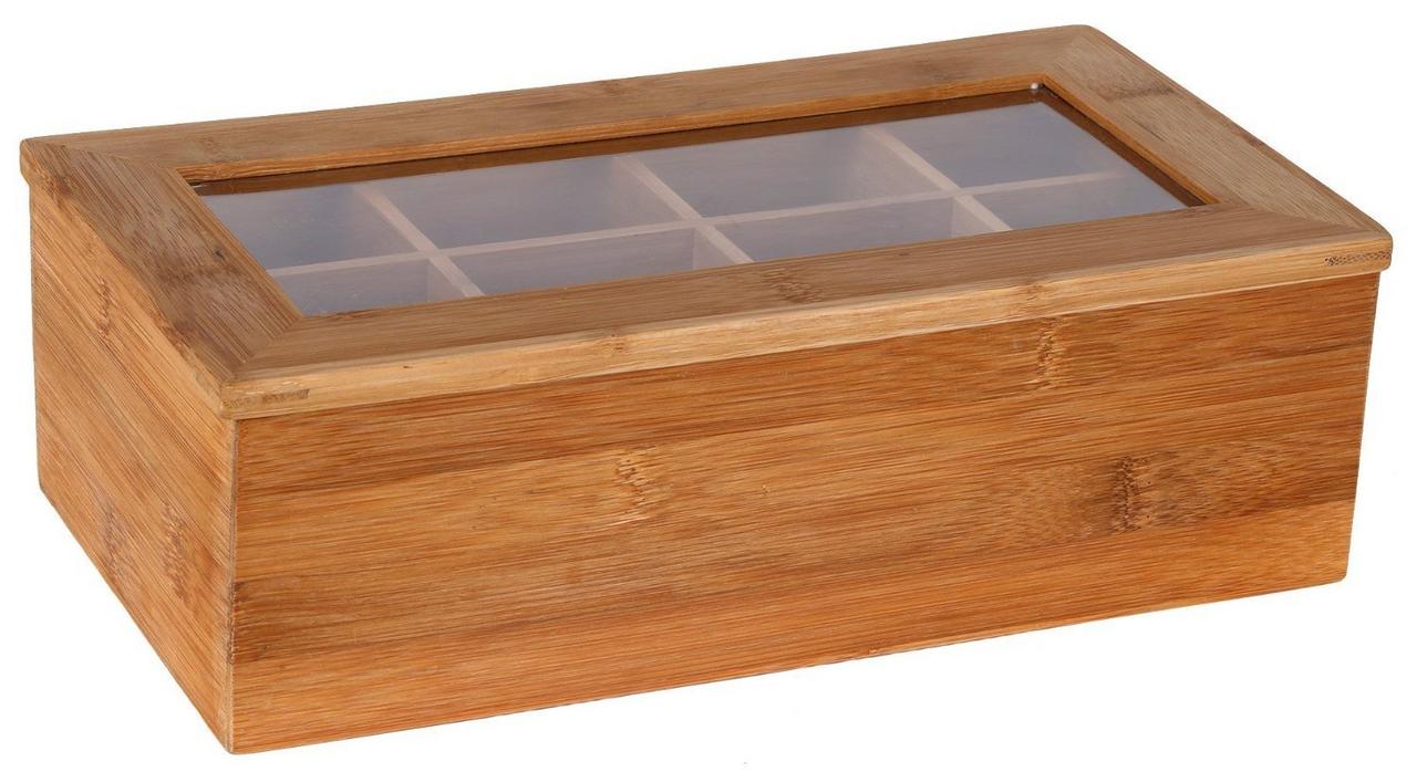 Lipper International 8187 Bamboo Tea Box with Acrylic Cover