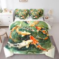 thumbnail image 1 of YST Koi Fish 7-Piece Comforter Set, Ocean Marine Theme, Full, Green Orange Beige, 1 of 4