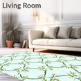 thumbnail image 2 of ODIKA 8'x10' Machine Washable Non-Slip Area Rug, Vintage Botanical Trellis Maze Herringbone Lattice High Traffic Rug, Blue, 573185, 2 of 7