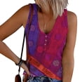 thumbnail image 1 of Womens Tank Summer Buttons Sleeveless V-Neck Casual Blouse, 1 of 5