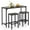 Grey, variant on Costway 3 PCS Counter Height Table Set with Footrests Rectangular Pub Table & Chairs Brown