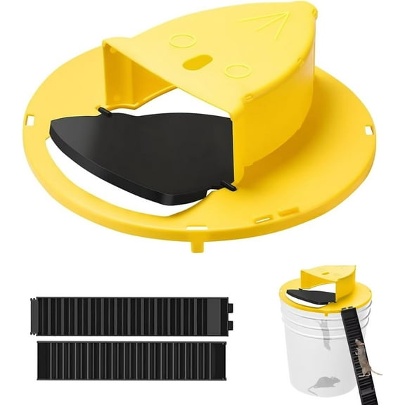 Mouse Trap Bucket Flip Lid Multi-Catch for Indoor Outdoor Use, Auto-Reset Humane Rats Trap, No Chemical Glue Required | 5 Gallon Bucket Compatible | 1-Pack