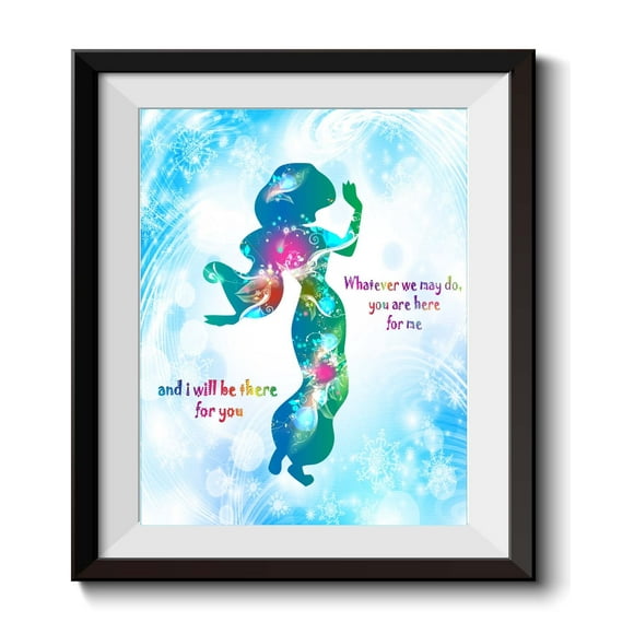 Uhomate Princess Jasmine and Aladdin and JasmineHome Canvas Prints Wall Art Inspirational Quotes Wall Decor Living Room Bedroom Bathroom Artwork C013 (8X10)