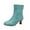 Green, variant on Boots for Women Mid Calf Chelsea Boots Side Zipper Round Toe Slip Resistant Mid Flare Heel Leather Fall Winter Fashion