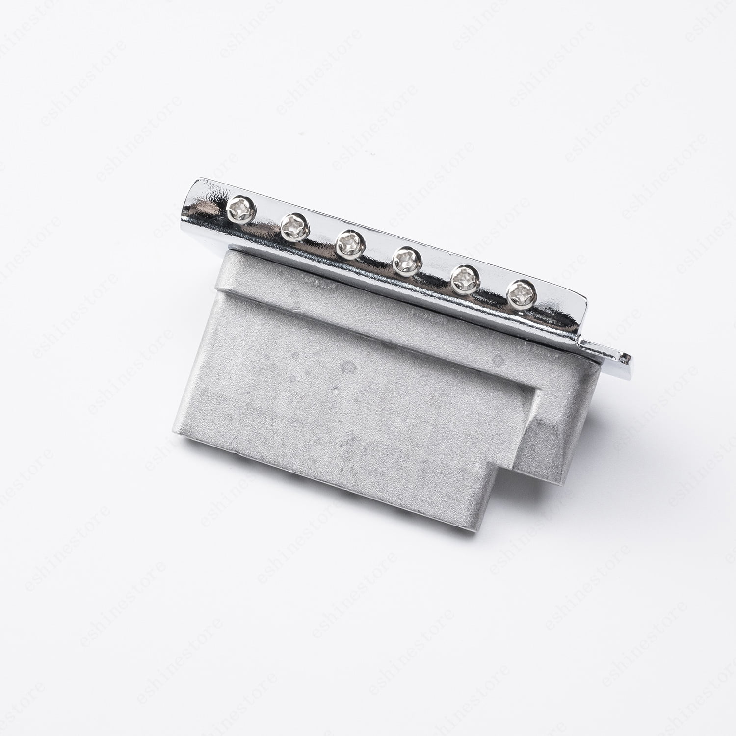 LOOKSEVEN 6-String Electric Guitar Tremolo Bridge System with Whammy Bar Springs Screws Full Set Black Replacement Parts for Strat ST Style-Silver