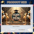 thumbnail image 2 of Gold Lettering Congratulations Grad Banner Black & Gold Graduation Backdrop Star Accents Calligraphy Font Congrats Grad Background for High School Graduation College Graduation Graduation Party, 2 of 3