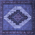 thumbnail image 1 of Ahgly Company Machine Washable Indoor Square Persian Blue Traditional Area Rugs, 4' Square, 1 of 4