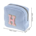 thumbnail image 2 of Unique Bargains 1 Pc Letter H Pattern Makeup Bag for Travel Blue Corduroy, 2 of 6