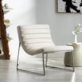 thumbnail image 2 of Noble House Patrick Modern Faux Leather Accent Slipper Chair, White, 2 of 10