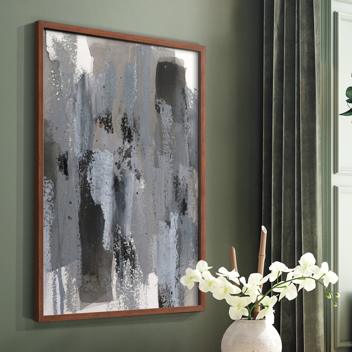 Loft Pastel IV Framed Print in Brown Solid Wood Framed Print No Nail Hanging