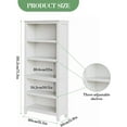thumbnail image 3 of GAOMON Bookcases, White, 71.3" Tall, Narrow 5-Tier Bookshelf, Adjustable Shelves, Wooden Legs, Space-Saving Vertical Storage, Farmhouse Style, 3 of 8
