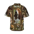 thumbnail image 3 of Basset Hound Hawaiian Shirts For Men, Summer Short-Sleeve Relaxed-Fit Button-Down Shirts Medium, 3 of 9
