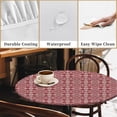 thumbnail image 4 of Round Fitted Tablecloth with Elastic Edge, 44"-60" Waterproof Stain Resistant Table Cover for Indoor, Outdoor, Picnic, Dining, Camping, Party, Holiday, Christmas Knit, 4 of 4