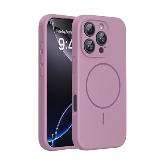 Eryueer Magnetic for iPhone 16 Pro Max Case, [Soft Anti-Scratch Microfiber Lining], Compatible with MagSafe, Liquid Silicone Case Shockproof Drop Protection Phone Case for 16 ProMax,Blackcurrant