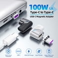 thumbnail image 2 of Adaptador magnético Usb C (paquete de 2) Conector tipo C Soporte de ángulo recto Usb Pd 100W Carga rápida y transferencia de datos de 480Mb / S Compatible con teléfonos móviles Usb-C, computadoras por Namotu CZDZ-ZH57, 2 of 7
