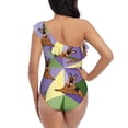 thumbnail image 5 of Picia German Shepherd Dog Pattern Women's One Piece Swimsuits,One Shoulder Swimwear Asymmetric ,Ruffle Monokinis Bathing Suits,High Waisted Flattering Bathing Suits-XX-Large, 5 of 8
