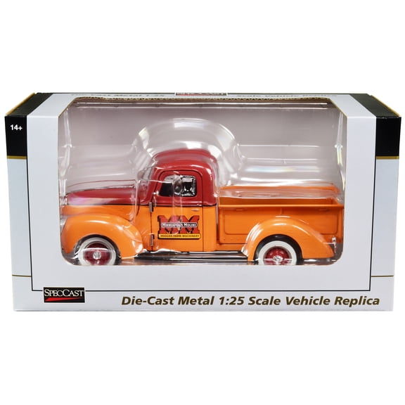 1940 Ford Pickup Truck "Minneapolis Moline" Orange and Red with Black Stripes 1/25 Diecast Model Car by SpecCast