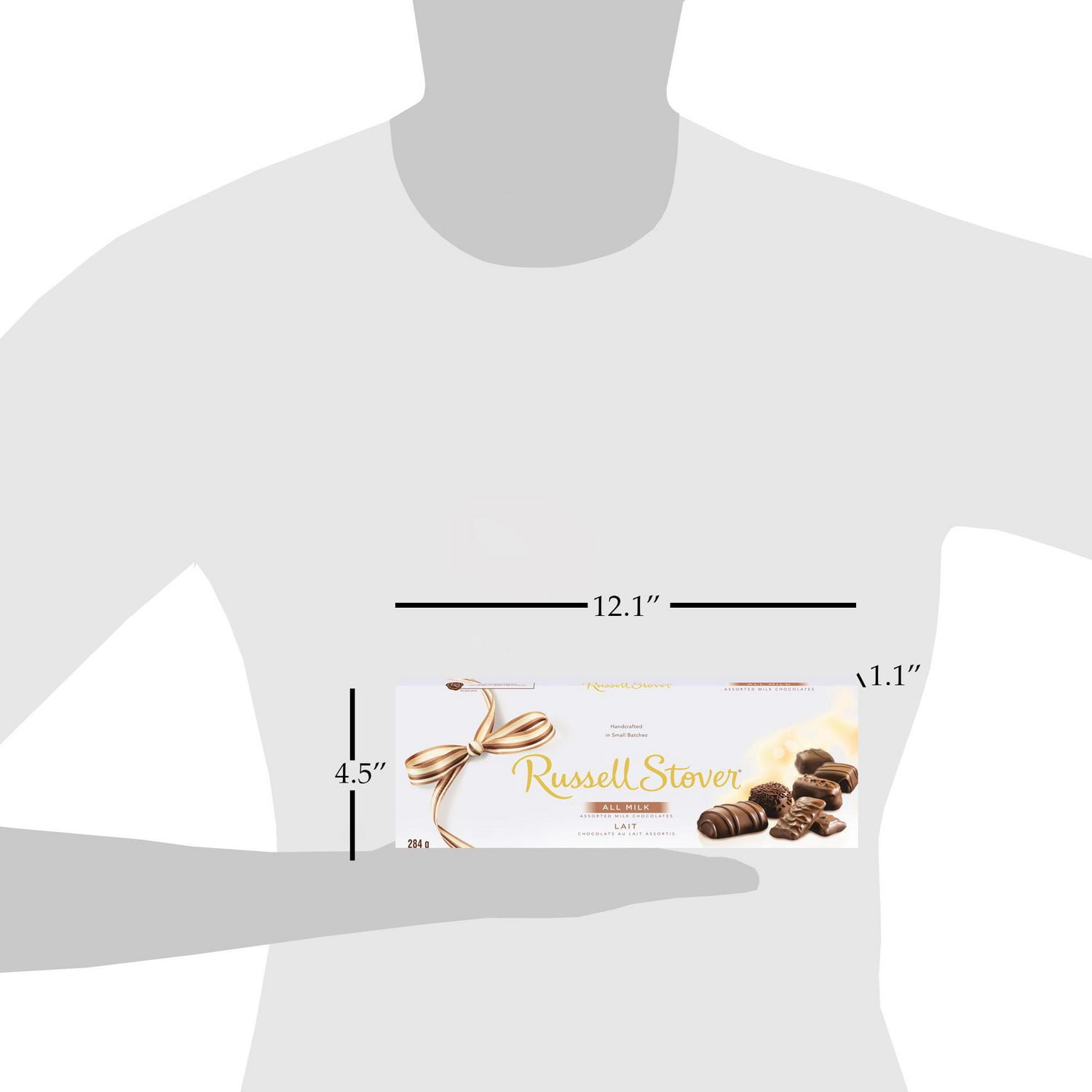 Chocolats au lait Russell Stover – Boîte-cadeau à ruban