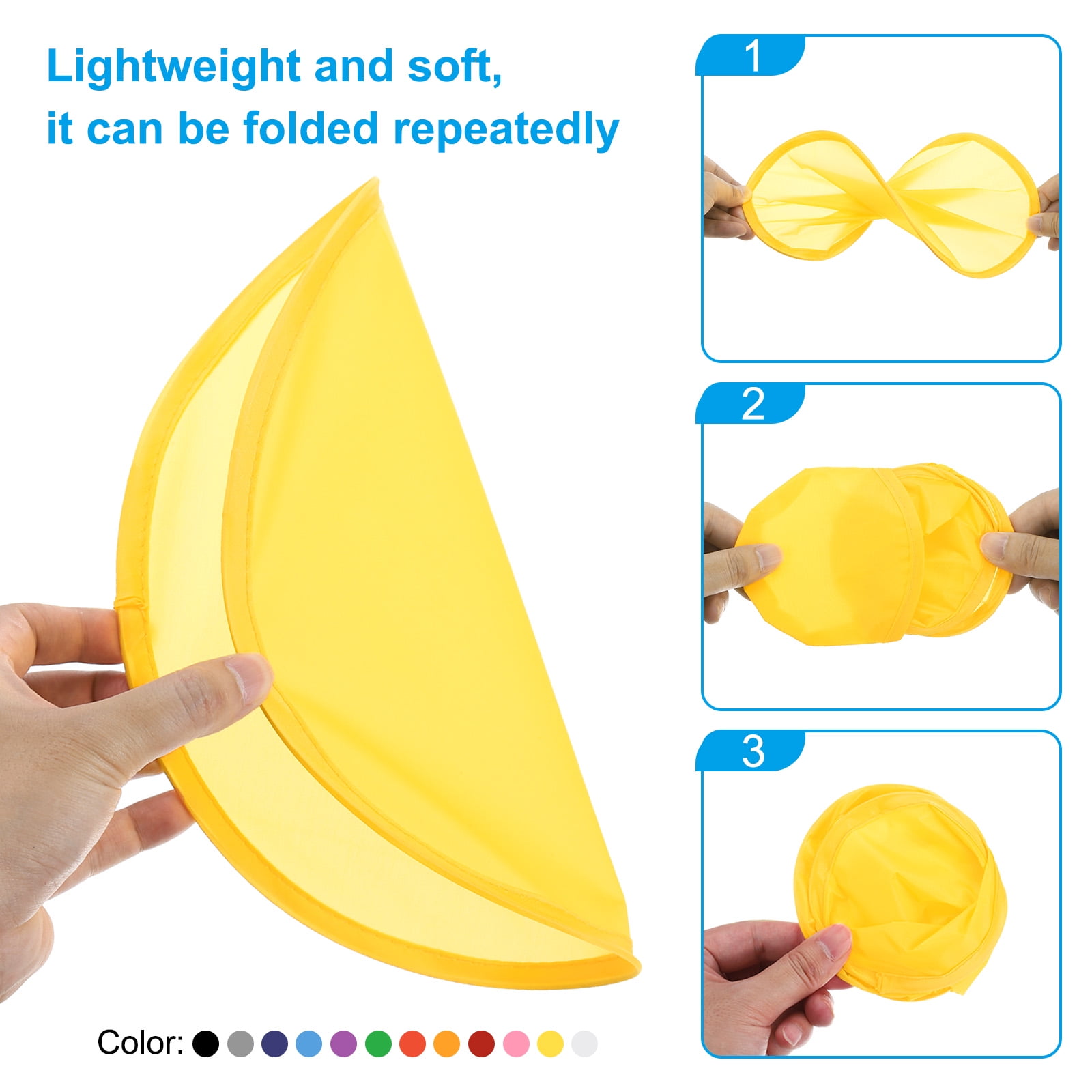 Uxcell 10" Foldable Flying Disc Folding Pocket Flying Disc Bulk Set, 4 Colors 24 Pack