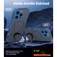 thumbnail image 2 of Magnetic Stand for iPhone 16 Pro Case with 9H Screen Protector ，Blue, 2 of 5