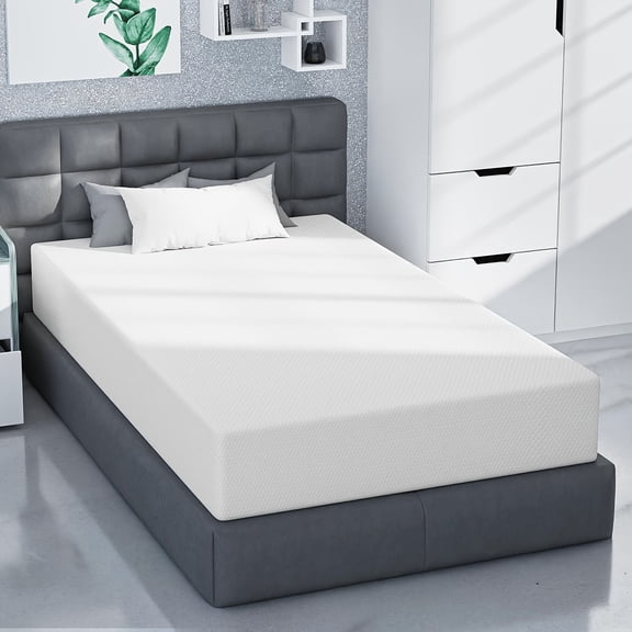 12 Inch Full Mattress, Memory Foam Mattress, Medium-Firm Mattress, Breathable Bed Mattress with Removable Cover in Box, White