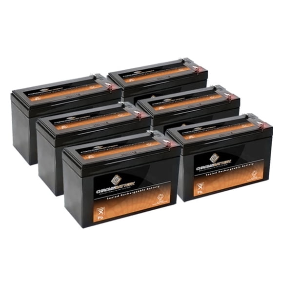 Chrome Battery 12V (12 Volts) 9Ah SLA Battery replaces Pe12v9 Px12090 Ub1290 (6 Pack)
