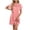 Pink, variant on Women Crochet Shift Tshirt Dress Swim Cover Up Short Sleeve Mesh Knit Bathing Suit Beach Crew Neck Hollow Out Dress