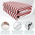 thumbnail image 4 of Quilts King Size, Thin Red Striped Soft Comforter Bedding Set for Bed, Farmhouse Modern Red Stripes Lightweight Quilted Bedspread with Pillow Cover(2 Pieces) for All Season, 96x106 Inch, 4 of 9