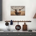 thumbnail image 6 of Longhorn Cow Canvas Wall Art, Rustic Western Cattle Painting Print, Farmhouse Animal Artwork for Living Room Bedroom Office Decor, Ready to Hang, 6 of 6