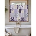 thumbnail image 4 of Spring Floral Bathroom Window Curtain, Dark Purple Flowers Patchwork Grid Bohemia Light Filtering Coffee Kitchen Curtains, Bedroom Living Room Curtains 2 Panel 84"x54", 4 of 6