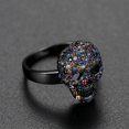 thumbnail image 3 of Punk Colorful CZ Skeleton Devil Ring Black White Bling Zircon Skull Face Iced Rings For Men Fashio Biker Hip Hop Jewelry, 3 of 4