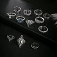 thumbnail image 5 of Opolski 12Pcs Women Vintage Boho Faux Gemstone Rhinestone Jewelry Knuckle Stacking Rings, 5 of 8
