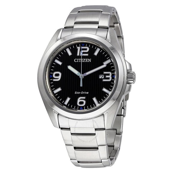 Citizen  EcoDrive Black Dial Stainless Steel Men's Watch AW143086E