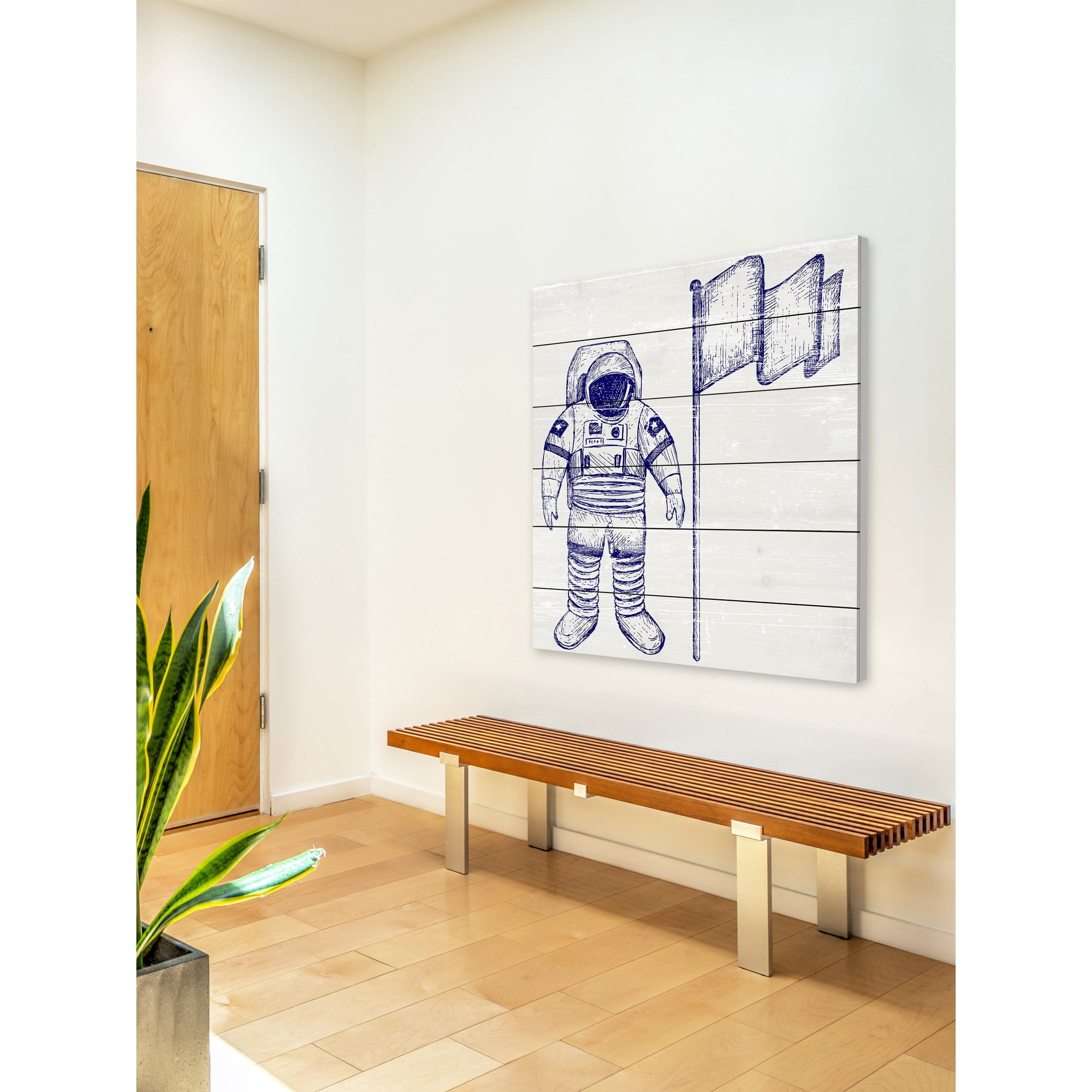 The Discoverer Painting Print on White Wood