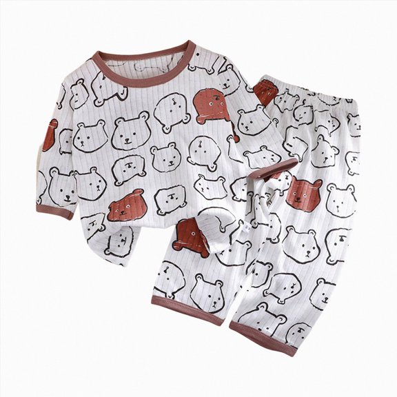 Gubotare Pajamas Boys Pajamas Boys Long Sleeve Sets Toddler Boys Pjs Kids Sleepwear Sets 1T 2T (Coffee,1-2 Years)